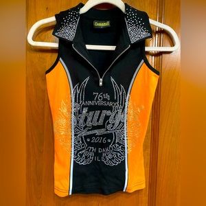 2016 Sturgis SD rally tank top SMALL bling sexy zipper Harley-Davidson colors